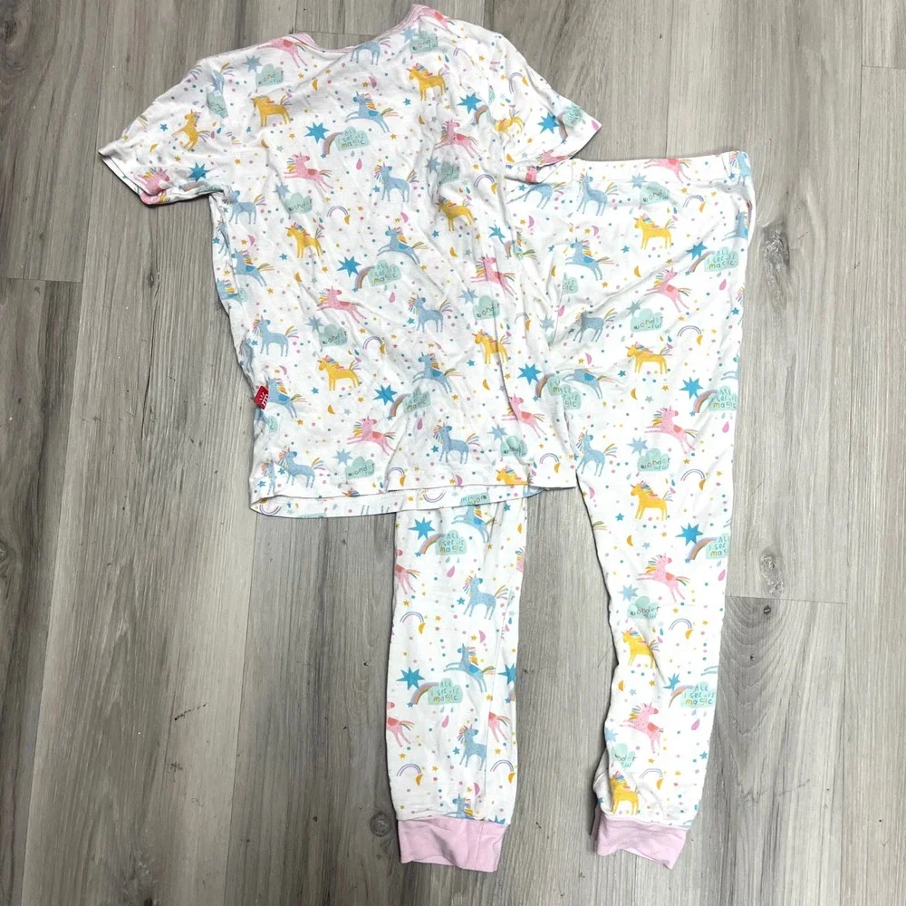 Magnetic Me Pj Set Girls 3T White Unicorn Rainbow‎ Star Modal
